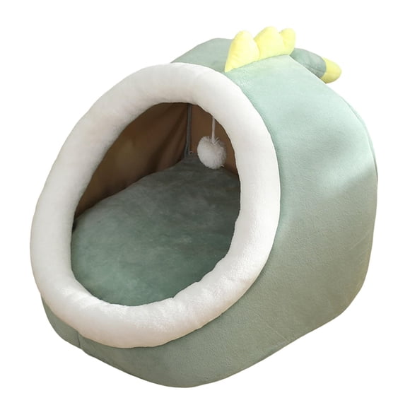 Camas grandes para gatos con muebles de bolas, cesta antideslizante, cojín cálido, sin deformación, perrera lavable para perros, nido de cama para , 43x40x35cm Verde Sunnimix Camas para gatos