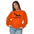 thumbnail image 3 of Cute Haunted House Halloween Bat Sweatshirt for Men or Women Brisco Brands S, 3 of 6