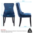 thumbnail image 3 of MIKIBAMA Set of 2 Blue Tufted Velvet Dining Chairs Solid Wood Frame for Dining Room, 3 of 8