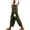 Army Green, variant on Women's Cropped Linen Pants Drawstring Elastic High Waist Square Lace Patch Straight Ankle Trousers with Side Pockets for Summer Beach Daily Walking