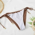 thumbnail image 5 of Womens Bikinis Brown Color Belt Pad No Steel Support Fashion Sexy Tie Split Backless Swimsuit Swimsuit, 5 of 8