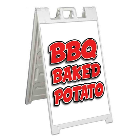 BBQ Baked Potato (24" X 36") Standard A-Frame Signicade, Includes Decal Applied To Stand