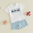 thumbnail image 3 of KPOPLK Baby Boy Outfit First Birthday Printed Clothes Toddler Short Sleeve Shirt Tops Shorts Set Cute Cake Smash 2Pcs Outfit Size 6-12 Months,White, 3 of 3