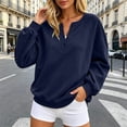 thumbnail image 4 of Women Fashion Hoodie Oversized Sweatshirt Casual Pullover Tops for Fall Winter Navy,L, 4 of 8
