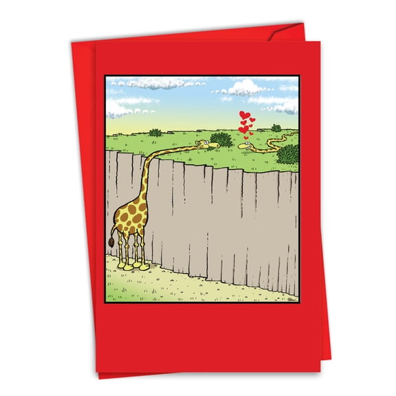 NobleWorks Funny Valentine's Day Greeting Card with 5 x 7 Inch Envelope (1 Card) Let's Neck