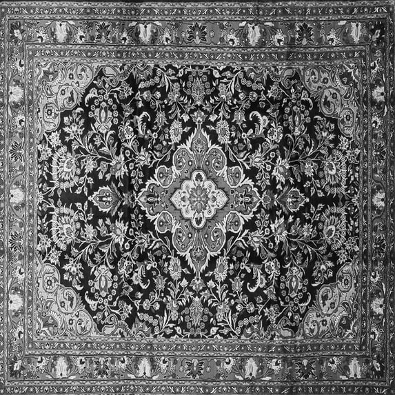 Ahgly Company Indoor Square Medallion Gray Traditional Area Rugs, 3' Square