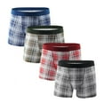 thumbnail image 1 of Xmarks Men's Boxer Shorts 4 Packs, Comfortable Cotton Boxers, Checks Multicolor Boxers, 1 of 9