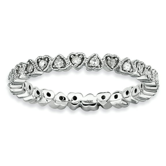 Sterling Silver Diamond Heart Ring