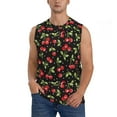 thumbnail image 2 of Goofa Sweet Red Cherry Printed Men's Sleeveless T-Shirt - Athletic Gym Workout Tank Top for Men - Moisture-Wicking, UPF 30+ Quick-Dry Muscle Tee-3X-Large, 2 of 8