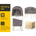 thumbnail image 2 of SEYNAR Oversized Glam Velvet Pumpkin Barrel Accent Chair,Modern Upholstered Cream Side Sofa Armchair for Living Room,Vanity (Grey), 2 of 14