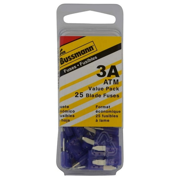 Bussmann (VP/ATM-3-RP) Violet 3 Amp Fast Acting ATM Mini Fuse, (Pack of 25)