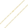 thumbnail image 6 of Nuragold 10k Real Yellow Gold Solid Figaro Link 4mm Diamond Cut Pave Chain Bracelet (7"-9") Two Tone Italian Jewelry for Men & Women, 6 of 9
