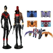 Toys DC Multiverse Red Hood and Nightwing 7" Action Figure Multipack + Transformers Micromaster WFC-GS10 1.5-inch Soundwave Spy Patrol 3rd Unit 4-Pack, Pack of 2