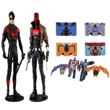 Toys DC Multiverse Red Hood and Nightwing 7" Action Figure Multipack + Transformers Micromaster WFC-GS10 1.5-inch Soundwave Spy Patrol 3rd Unit 4-Pack, Pack of 2