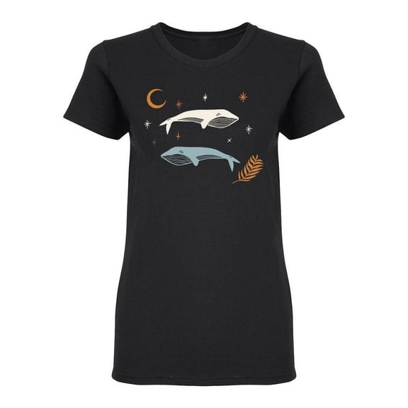 Space Whales Shaped T-Shirt Women -Image by Shutterstock, Female Large