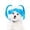 E, variant on Blonde Pigtail Pet Wigs for Dogs, Funny Twin Ponytail Hairpiece with Cute Blue Ribbons, 1 Count