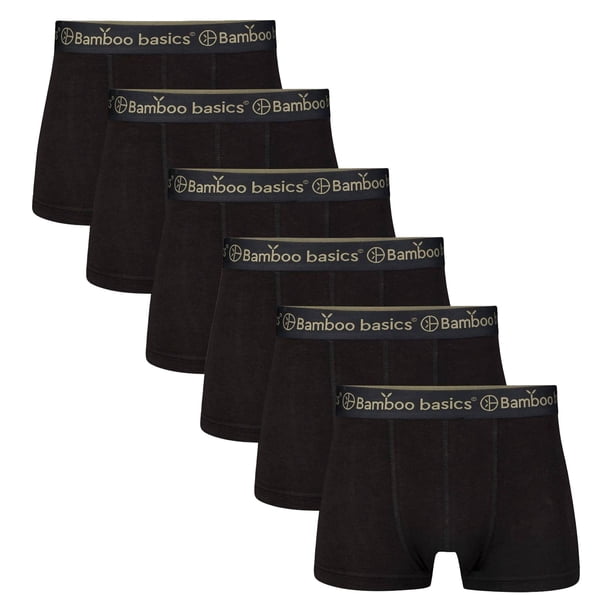 Bamboo basics Calzoncillos para hombre, paquete de 6 - LIAM Calzoncillos, transpirables, jersey Negro L (Large)