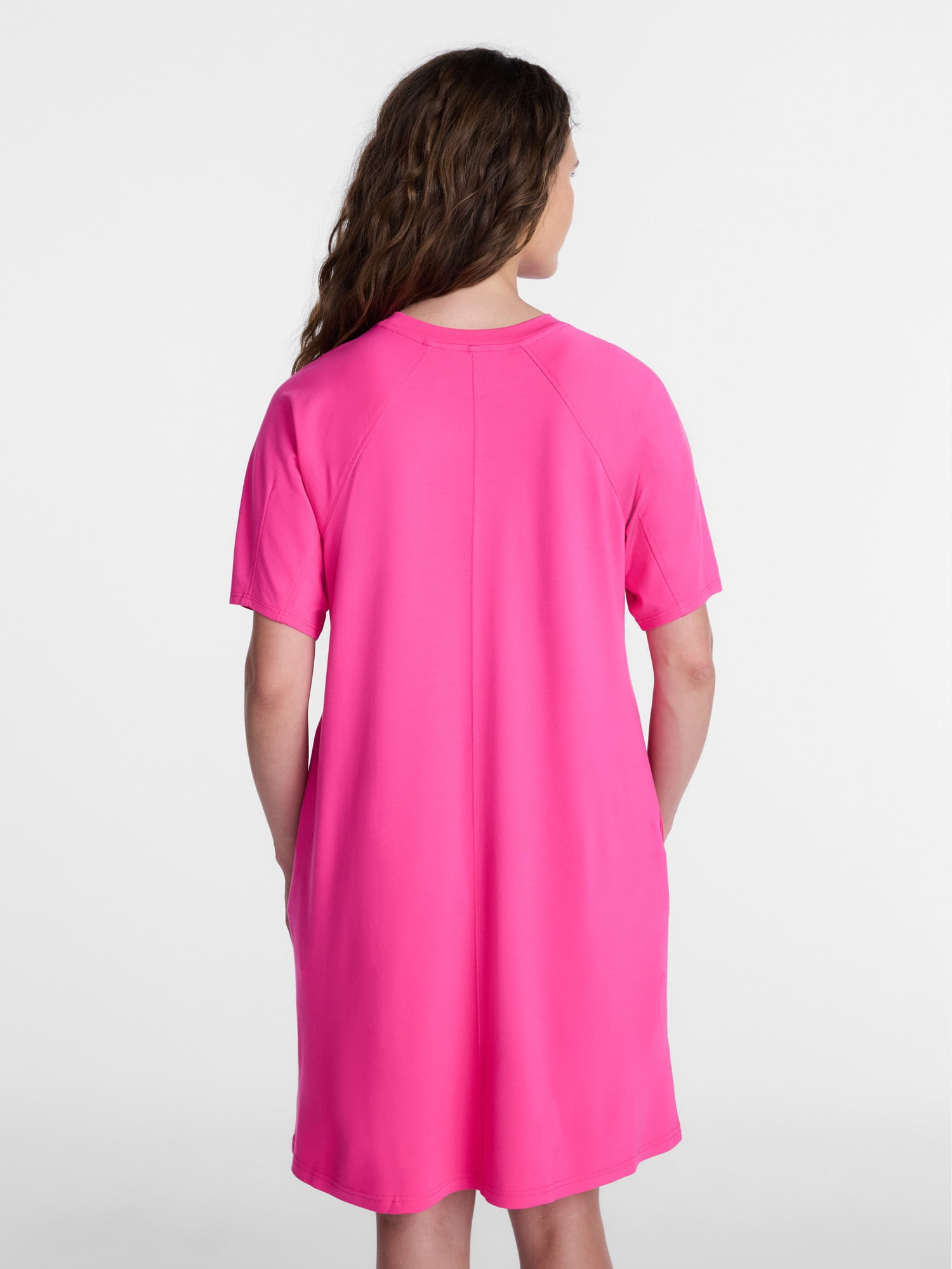 Time and Tru Women's Seamed Mini Dress with Short Sleeves, Sizes XS-XXXL