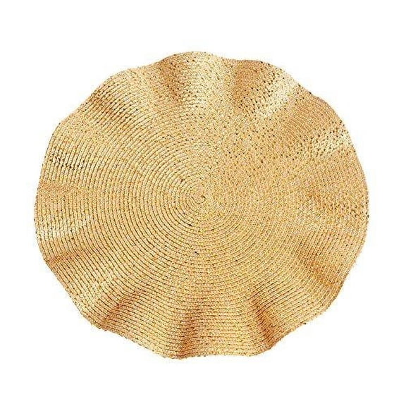 Fennco Styles Curly and Glittery Traycloths Placemats Set of 4 - 15" Round