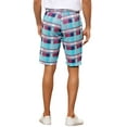 thumbnail image 3 of INSPIRE CHIC Men's Shorts Plaid Pattern Straight Fit Comfort Flat Front Checked Shorts 34 Blue Red, 3 of 6