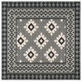 thumbnail image 3 of Safavieh Veranda Collection VER099 Boho Indoor/ Outdoor Non-Shedding Stain Resistant Patio Backyard Area Rug, 6'7" x 6'7" Square, Ivory / Charcoal, 3 of 4