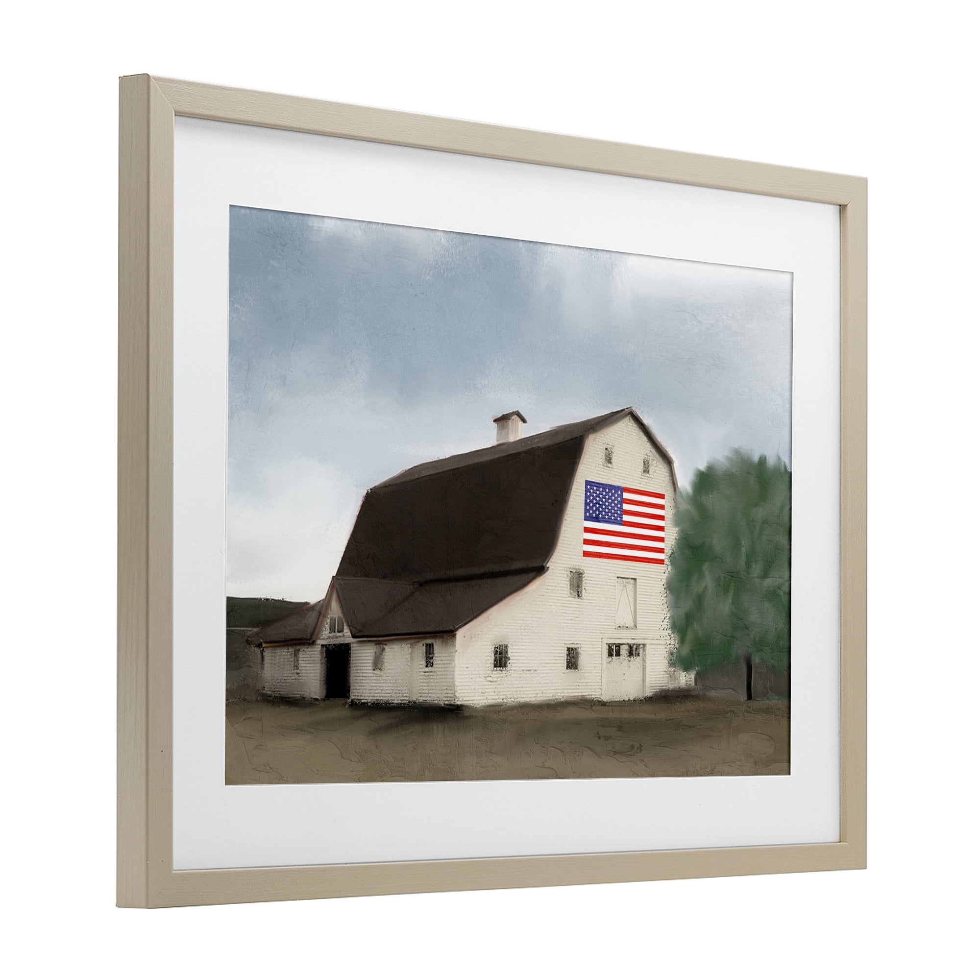 Stupell Industries American Barn Dreams Birch Framed Print Under Glass, design by Kim Allen