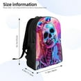 thumbnail image 4 of Fotbe Neon Skull With Milkshake Travel Laptop Backpack, Business Slim Sturdy Laptops Backpack, Water Resistant College School Computer Bag Gift for Men & Women Fits 15.6 Inch Notebook, 4 of 8
