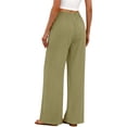thumbnail image 6 of Fantaslook Linen Wide Leg Pants for Women Flowy Palazzo Drawstring Elastic Waist Trousers with Pockets Summer Beach Vacation Clothes, 6 of 10