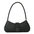 thumbnail image 1 of Y2K Bolso de hombro para mujer PU Cremallera Color sólido Bolso para axilas Bolso (Negro), 1 of 9