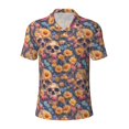 thumbnail image 2 of Daiia Skull daisy colorful Pattern Men’s Polo Shirts,Solid Deck Shirt,Classic Fit, Breathable Cotton Polo for Casual and Sport Wear-4X-Large, 2 of 7