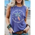 thumbnail image 2 of Summer Beach Tank Tops for Women Retro Blue Vest (Color Picture and White Letters) M, 2 of 4