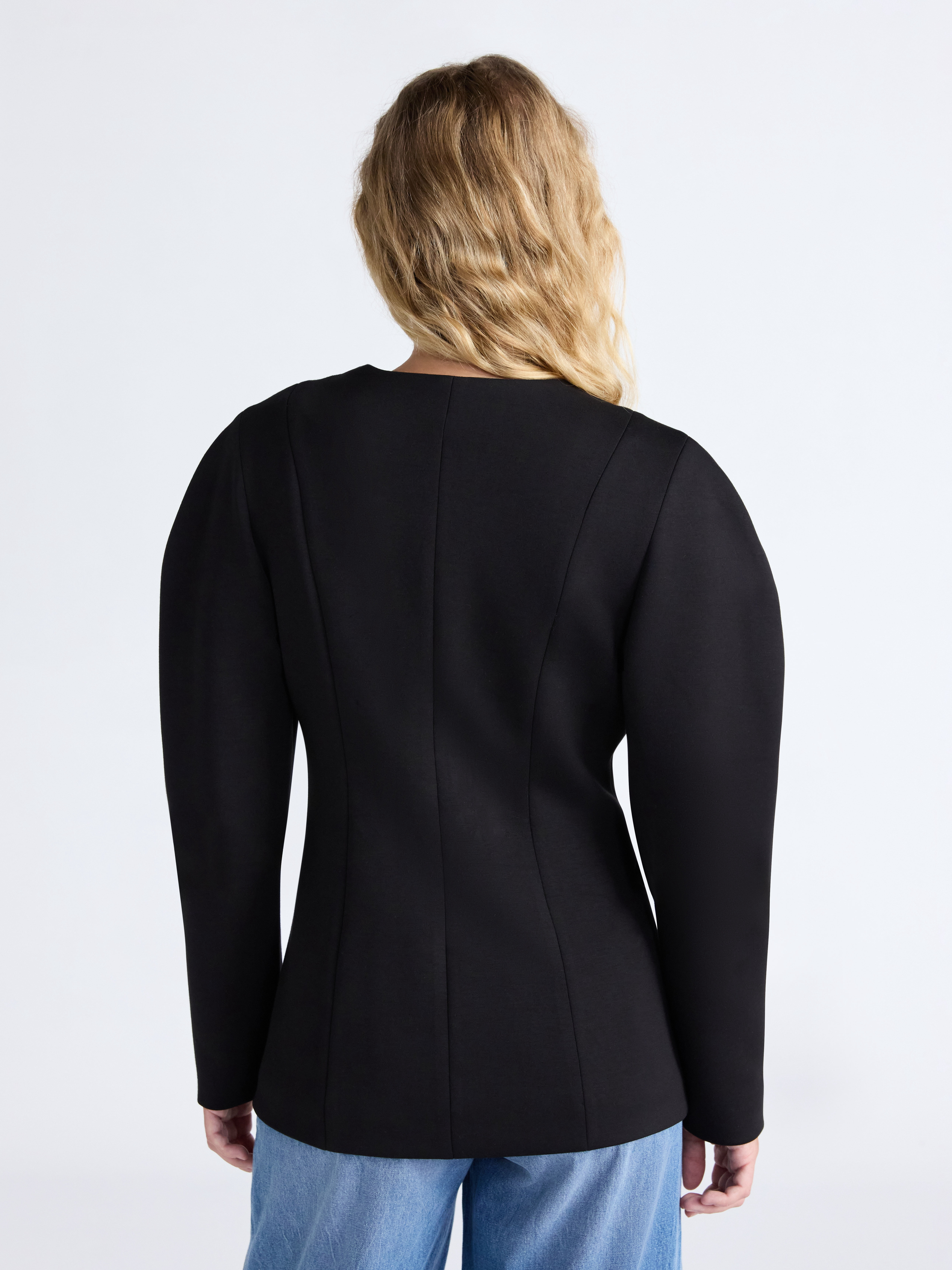 Scoop Women’s New Scubaknit Barrel Sleeve Blazer, Midweight, Sizes XS-XXL