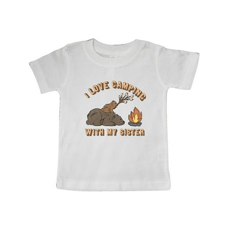 

Inktastic I Love Camping With My Sister Gift Baby Boy or Baby Girl T-Shirt