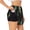 Black, variant on MoonNight Sky Crow Printed 2 in 1 Women's Workout Shorts for Athletic Gym Running Shorts with Phone Pockets-X-Large