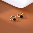 thumbnail image 5 of Solid 925 Sterling Silver Love Heart Hoop Earrings for Women Teens Black Heart Hoop Earrings Huggie, 5 of 13