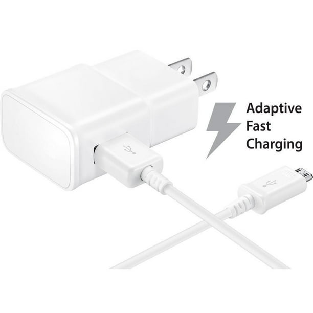 Adaptive Kit de Chargeur Rapide Compatible avec Motorola Droid Mini Devices-[Chargeur Mural + Câble Micro USB de 5 Pieds]-AFC Utilise Deux Tensions pour une Charge jusqu'à 50% Plus Rapide!-Blanc