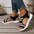 thumbnail image 2 of Dakaela Womens Walking Sandals Orthopedic Spring Summer Beach Vacation Casual Shoes Open Toe Slip on Plantar Fasciitis Platform Slides Size 6-10 Black, 2 of 7