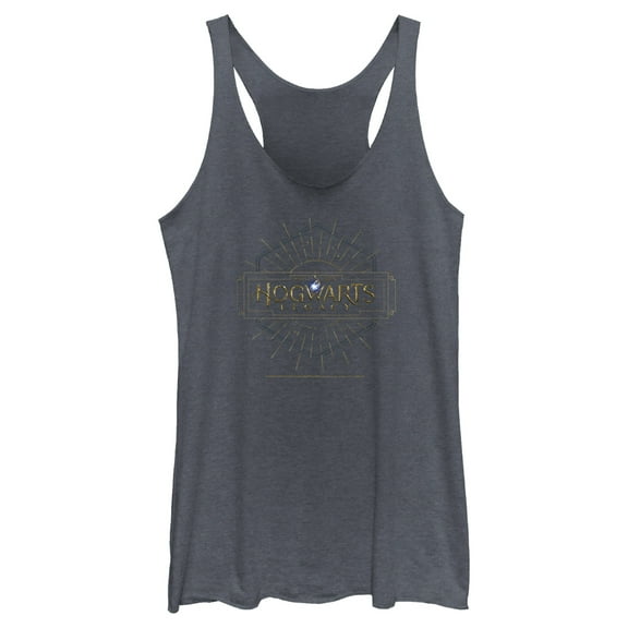 Women's Hogwarts Legacy Art Deco Logo  Racerback Tank Top Navy Blue Heather Medium