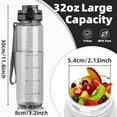 thumbnail image 4 of 32 oz Motivational Water Bottle with Time Marker - Leakproof Tritan Clear Water Bottle, Gym Water Bottle with Strap for Men, BPA-Free Sports Bottle, 4 of 6