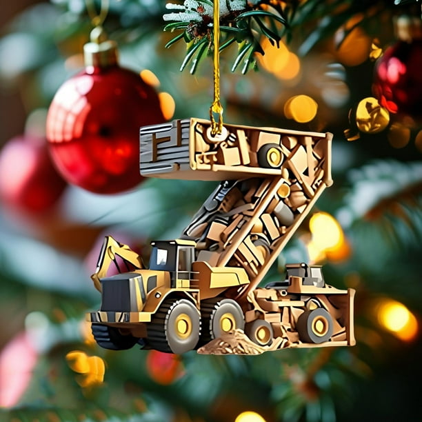 26 Letters Building Vehicle Christmas Decorations Christmas Tree Pendants