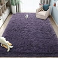 thumbnail image 4 of Noahas Soft Fluffy Area Rug for Living Room Bedroom Shaggy Accent Carpets for Kids Girls Rooms Gray Purple,6x9ft, 4 of 7