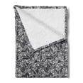 thumbnail image 2 of Grey and White Soft Flannel Fleece Throw Blanket, Botanical Pattern with Creeper Leaves and Berries Vintage, Cozy Plush for Indoor and Outdoor Use, 70" x 90", Charcoal Grey White, by Ambesonne, 2 of 5