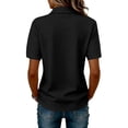 thumbnail image 4 of Bexdxz Polo Shirts for Women Golf Button Collared Summer Short Sleeve Tops Lightweight Work Polo Shirt Womens Blouses Black S, 4 of 5