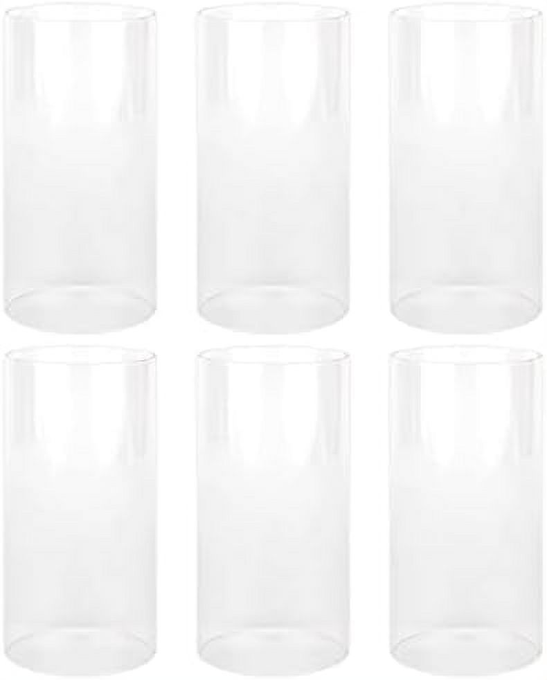 Glass Candle Holders, Tall Cylinder Chimney Tubes, Open Both Ends for