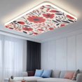 thumbnail image 2 of Fluorescent Light Covers 4 Pack 4x2 ft Red Flowers Leaf Ceiling Light Covers Spring Petals Light Filters for Classroom, Office & Home, Drop Ceiling Light Covers, 2 of 8