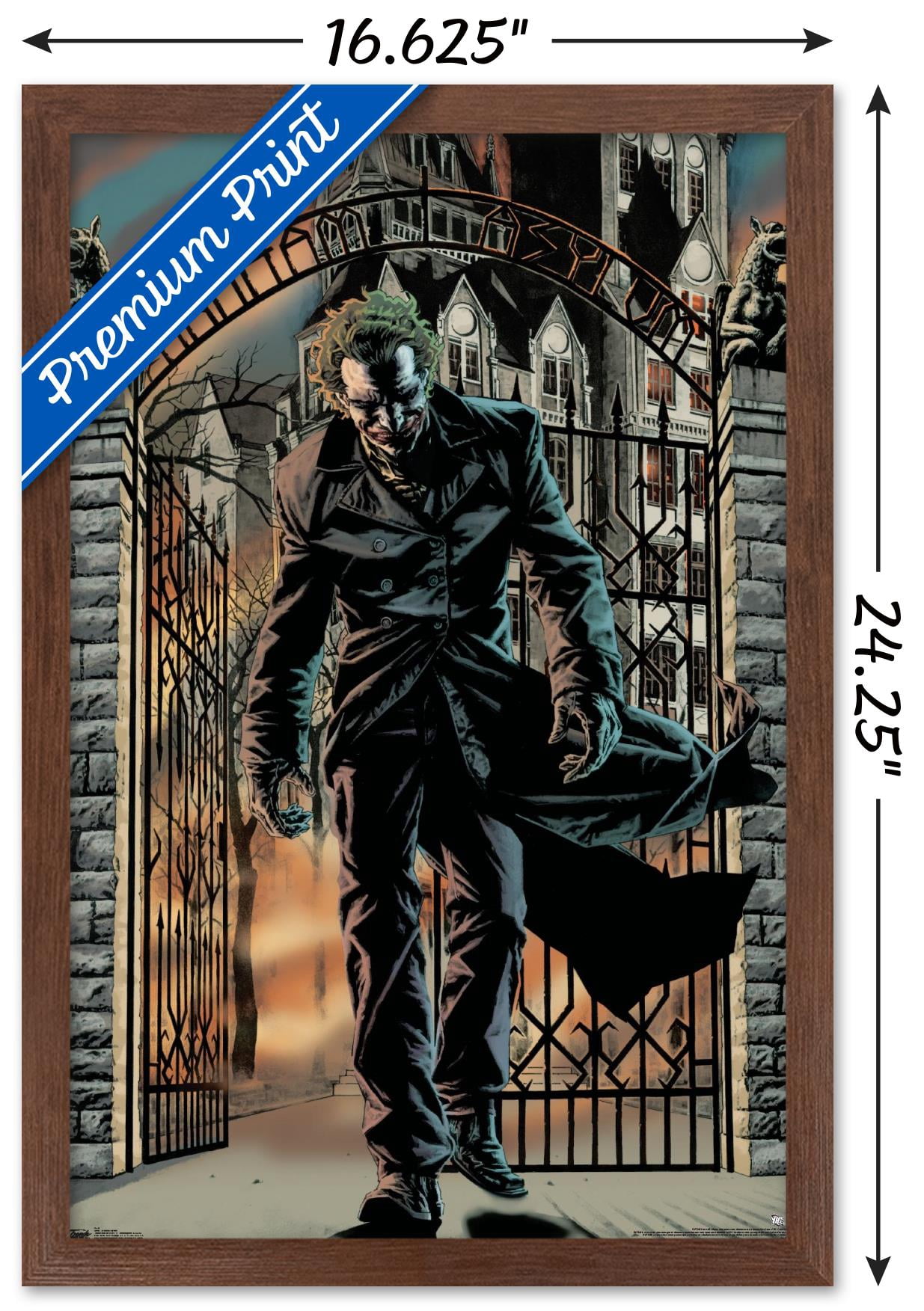 DC Comics - The Joker - Arkham Asylum Wall Poster, 14.725" x 22.375", Framed