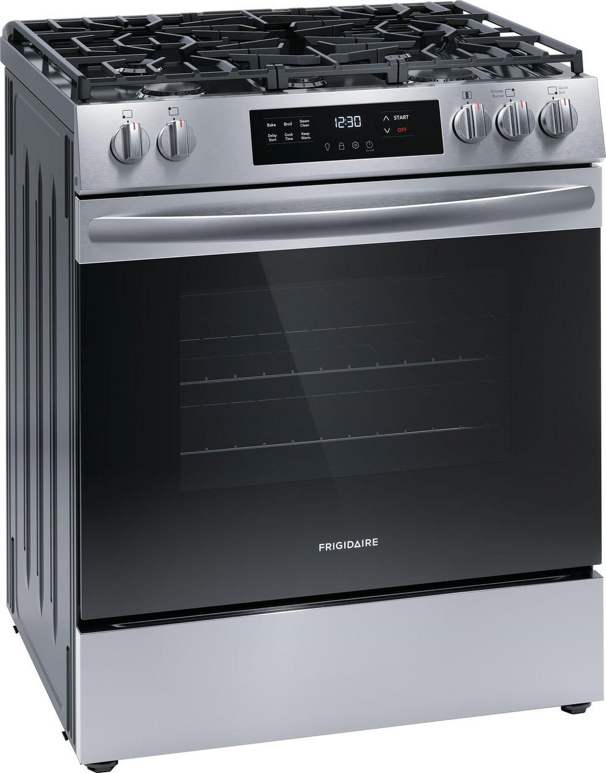 Frigidaire FCFG3062AS 30" Gas Range with Steam Clean, Stainless Steel