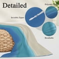 thumbnail image 3 of Blue Teal Beige Ombre Throw Pillow Covers, Modern Abstract Art Abstract Soft Breathable Pillow Cases with Invisible Zipper for Sleeping, Toddler Pillowcases for Couch Bed Sofa Chair 12x20 Inches, 3 of 9