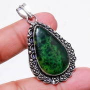 Green Paradise Pear Shape Gemstone Handmade Fashion Pendant Jewelry 2.20" SA 651