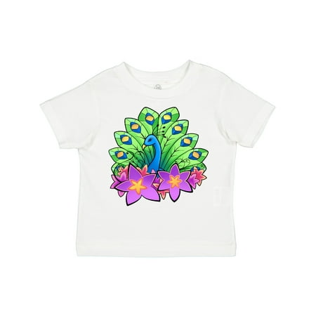 

Inktastic Peacock and Flowers Gift Toddler Boy or Toddler Girl T-Shirt